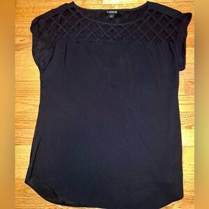Express Sleeveless Black Blouse with Crisscross Detail on the Front-Size Medium
